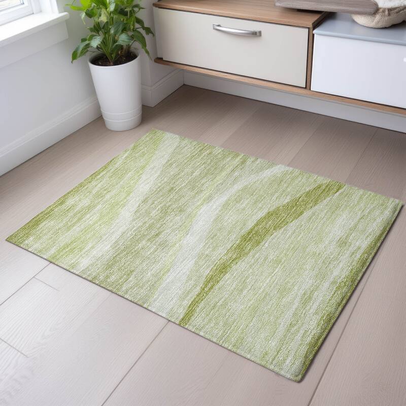 Premium Washable Super Soft Casual Contemporary Mayfield Rug - Aloe - 1'8" x 2'6"