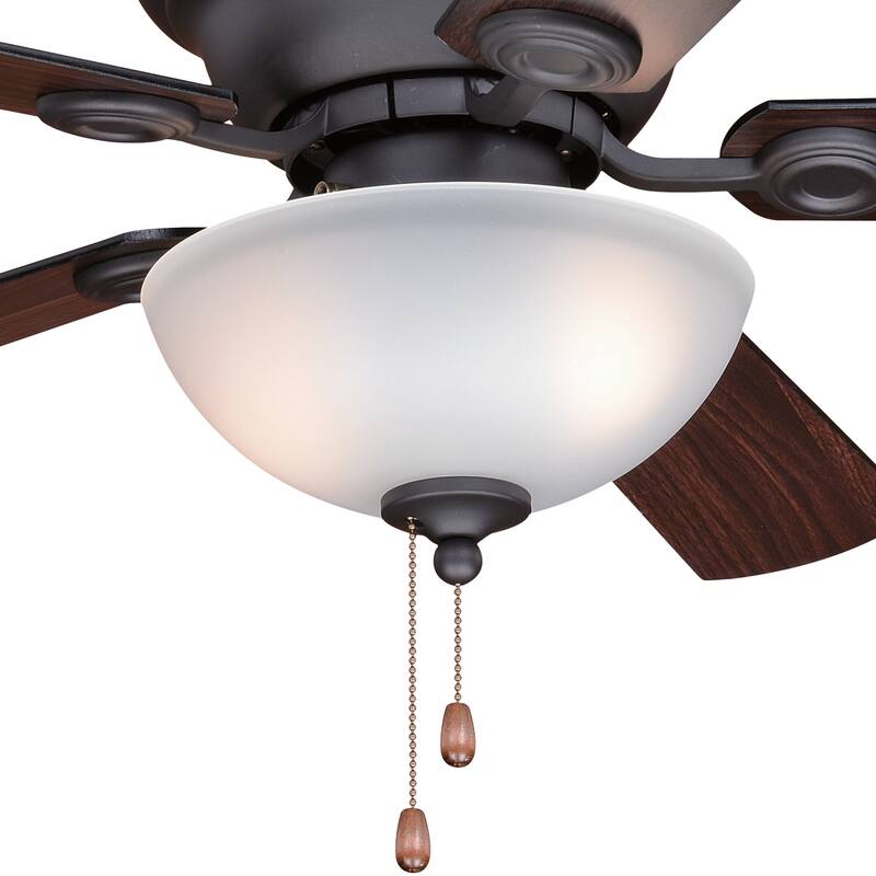 Expo 42 In. Bronze Indoor Flush Mount Ceiling Fan with LED Light Kit - 42-in W x 12.5-in H x 52-in D
