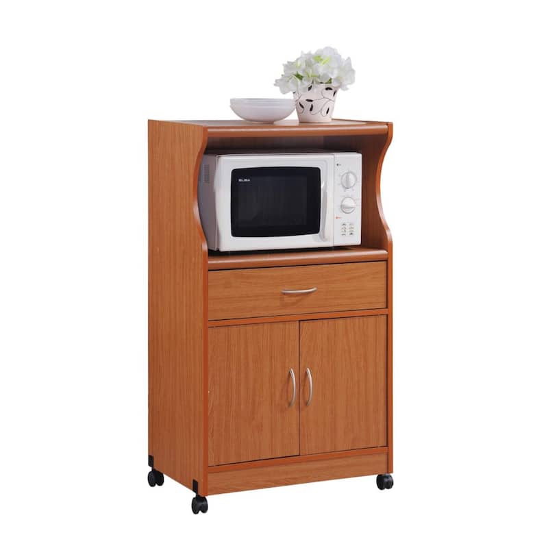 45" Cherry Red Solid Microwave Kitchen Cart