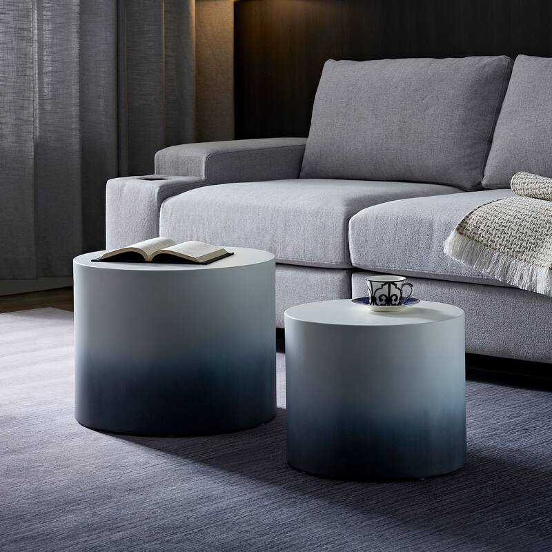 MDF with ash/oak/walnut veneer side table/coffee table/end table/nesting table set of 2 for living room,office