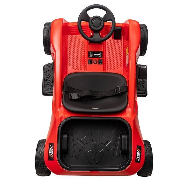 slide 2 of 5, 2 Seater 4 Wheel Electric Ride-On Car, 24V 120W*2 Powerful Motors, Max Load 200 lbs, Music, USB, Red Red