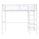 preview thumbnail 3 of 25, Twin Size Metal Loft Bed with 4-Tier Shelves and Storage, White