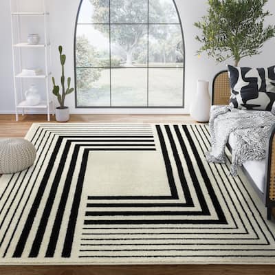Abani Rugs Deco DEC510A Modern Linear Area Rug