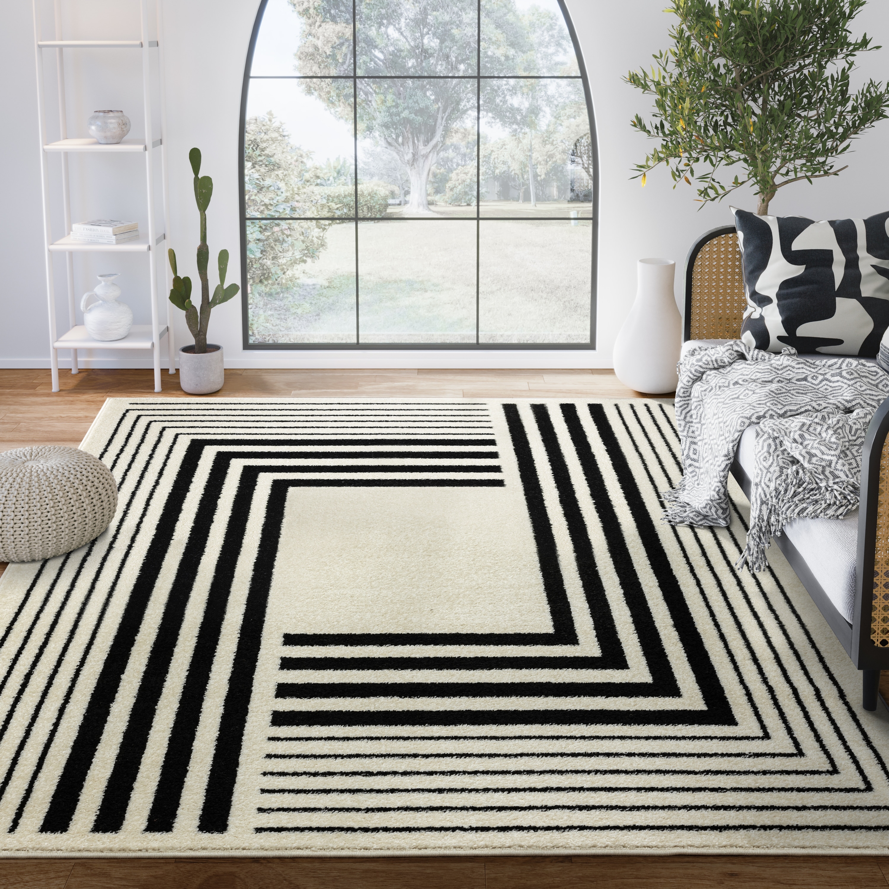 Abani Rugs Deco DEC510A Modern Linear Area Rug