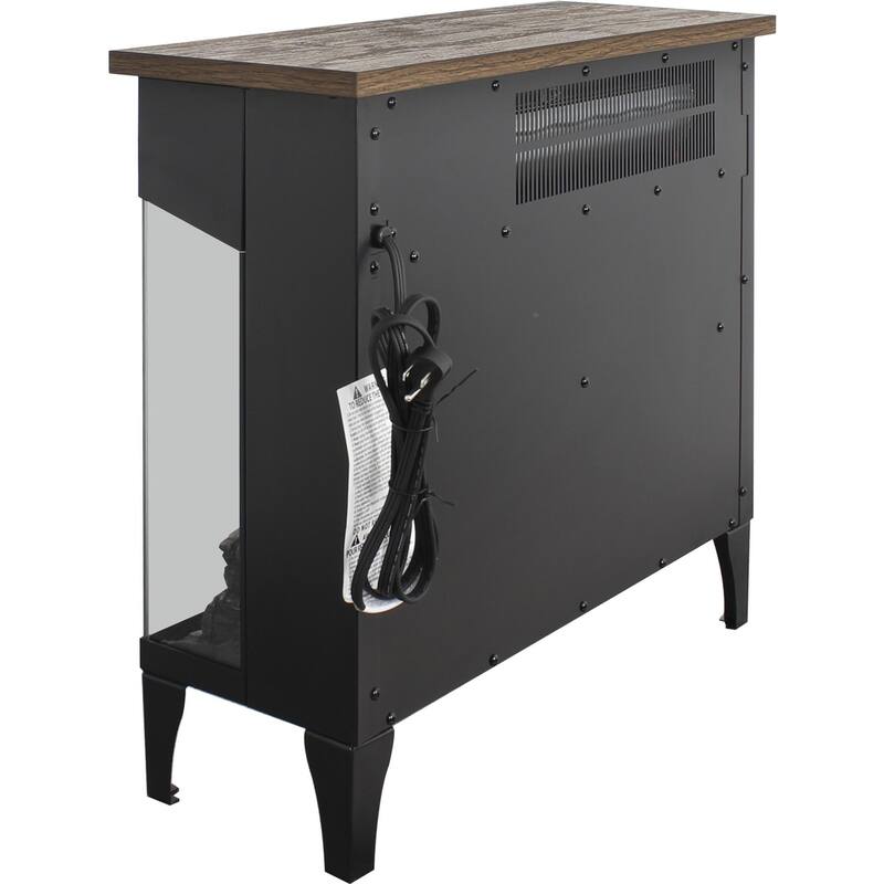 24 Inch Three Sided Glass Electric Fireplace With Feet