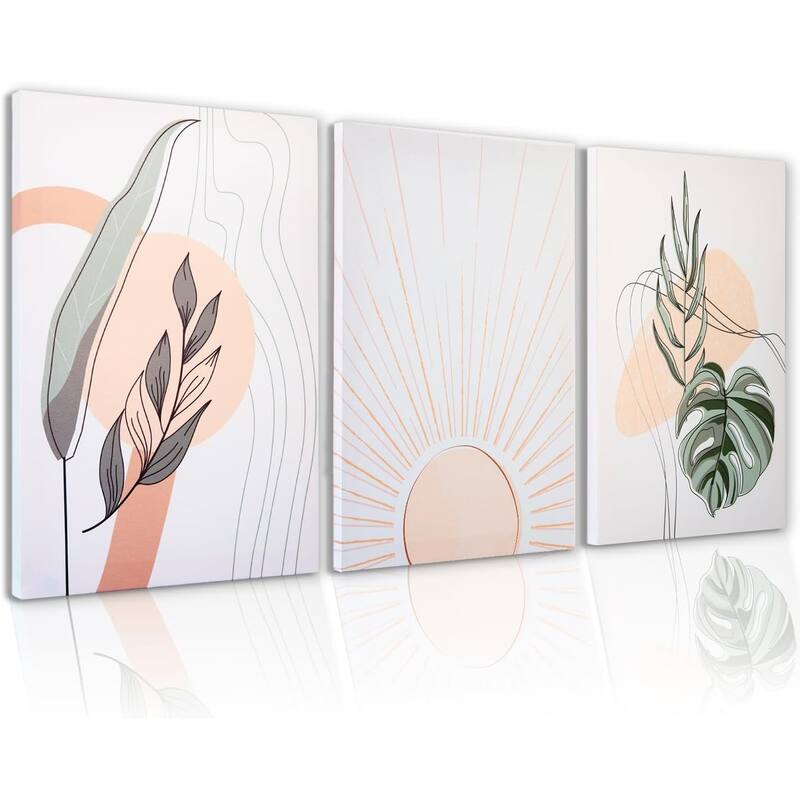 Botanical Boho Decor 3 piece wall art - 12 x 16