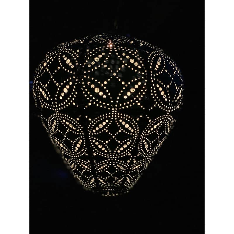 Pre-Lit Battery-Operated Balloon Mandela Lantern - 17.75" - Green