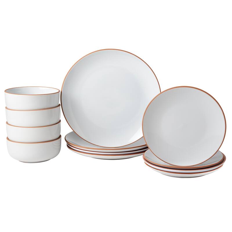 INFUSE 12-Piece Dinnerware Set, White (Service for 4)