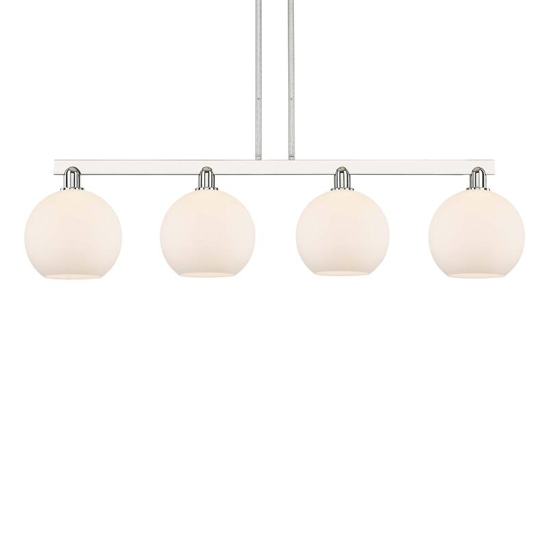 Innovations Lighting 716-4I-13-53 Athens Linear Athens 4 Light 53" - Polished Nickel / Matte White