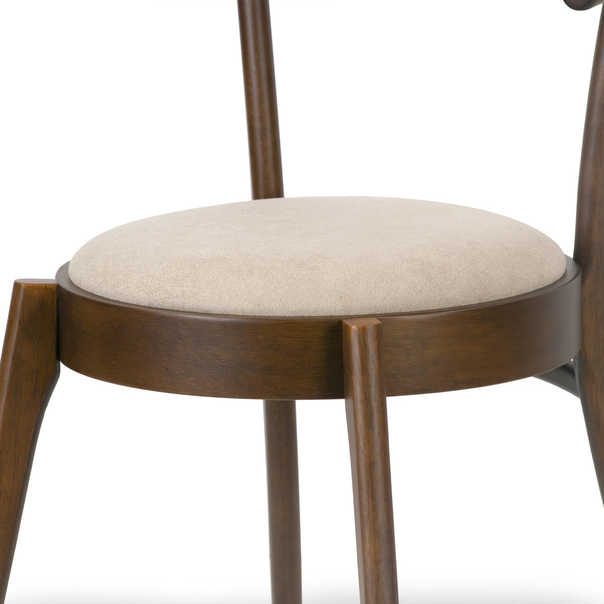 Audra Retro Modern Dark Brown Wood Round Chair (Set of 2) On