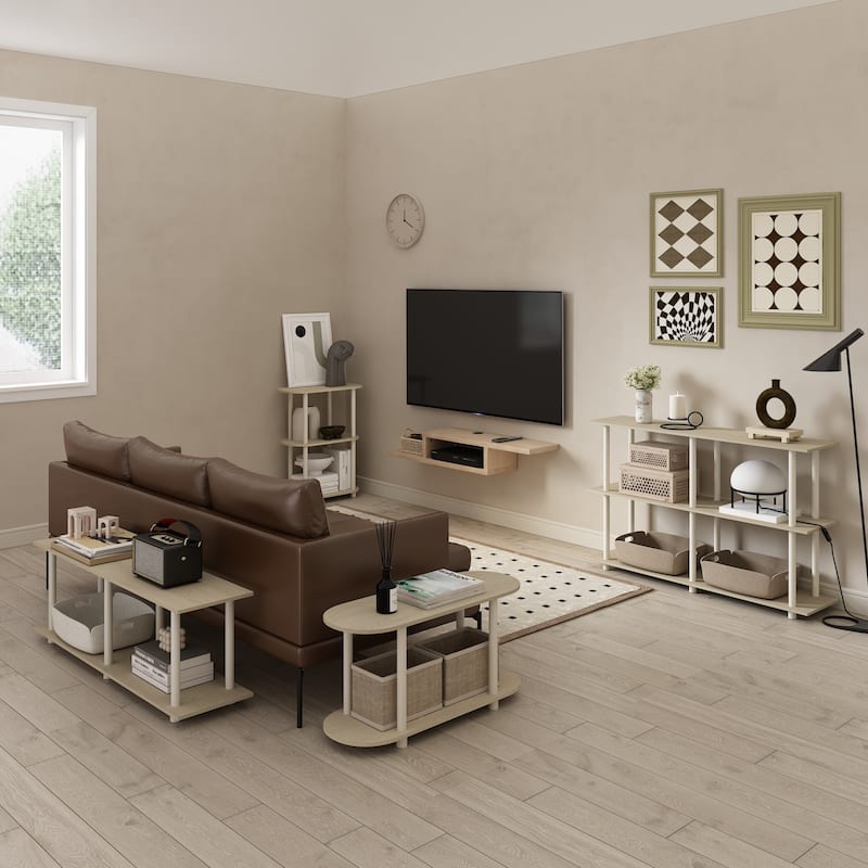 Furinno Turn-N-Tube No Tools Modern Rectangle Side Table