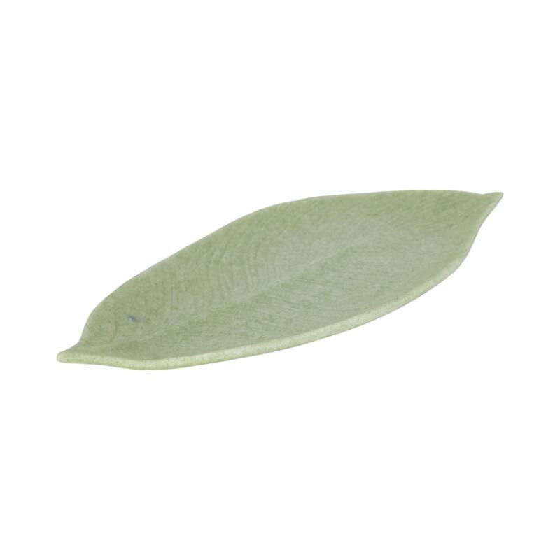 Decorative Resin Leaf Tray - Green, 20" - 20.0"