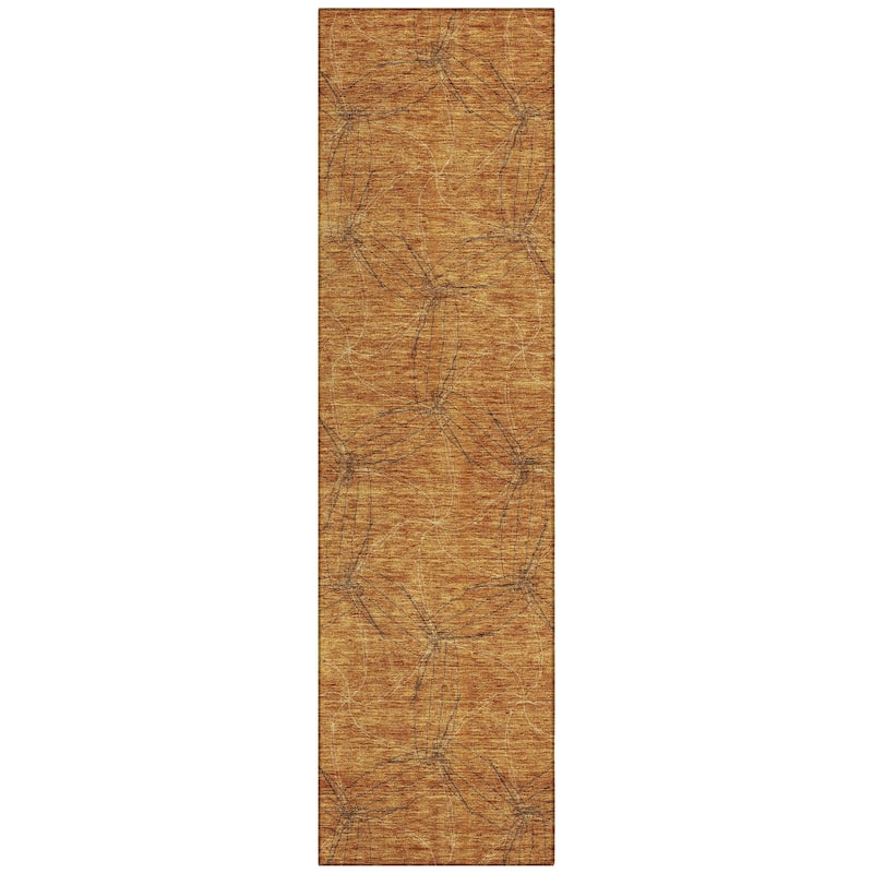 Machine Washable Indoor/ Outdoor Abstract Contemporary Chantille Rug
