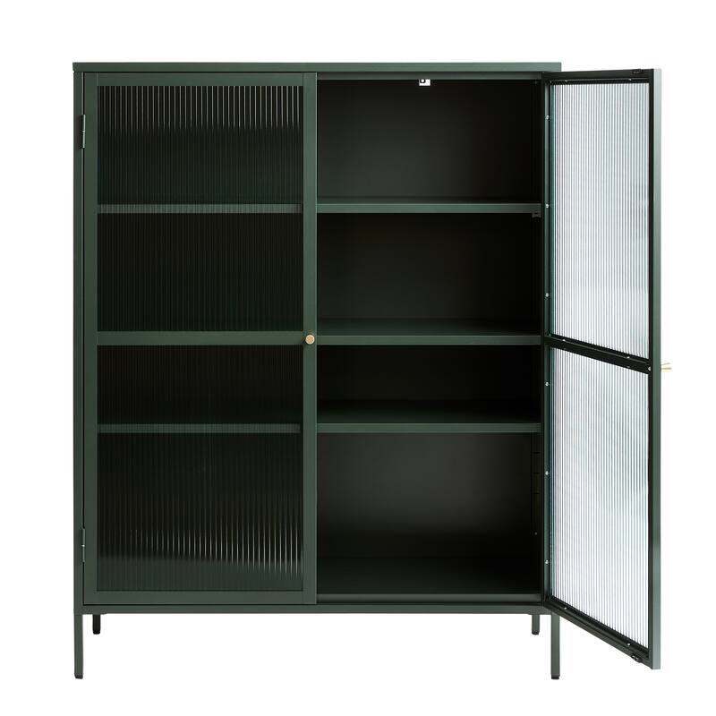 Rye Studio Brianne Modern Metal & Glass 55" Display Cabinet