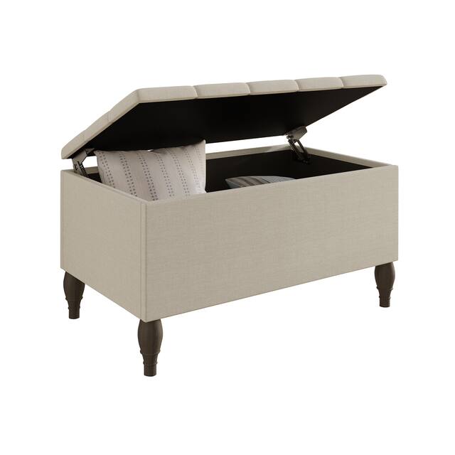 CraftPorch 2 Piece Bedroom Set in Transitional Linen Button Tufted Upholstered Bed