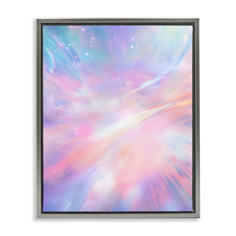 Stupell Iridescent Nebula Abstraction Framed Floater Canvas Wall Art Design By Franklyn Gregory - 25 x 31 - Grey
