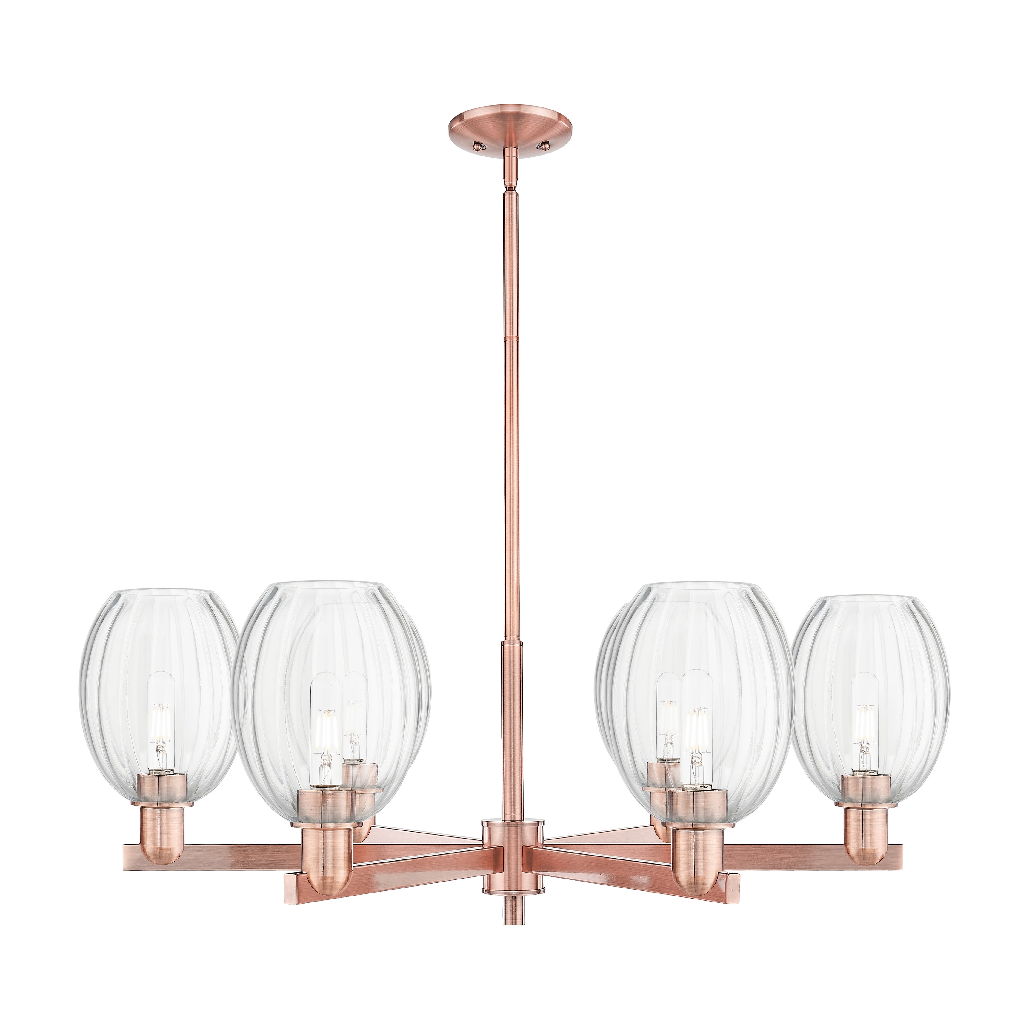 Innovations Lighting Downtown Urban - Preston - 6 Light 24" Bell Shade Stem Hung Chandelier