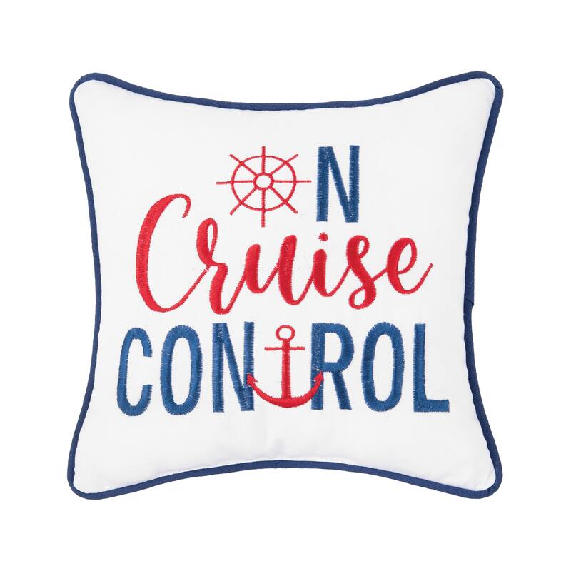 On Cruise Control Embroidered Throw Pillow