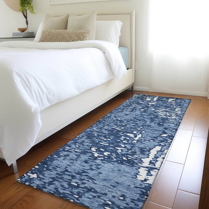 Premium Washable Super Soft Abstract Causal Mayfield Rug - Denim - 2'3" x 7'6"