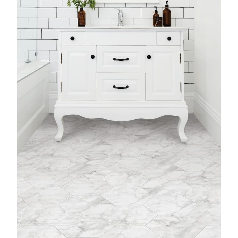 FloorPops Milena Peel & Stick Hexagon Floor Tiles