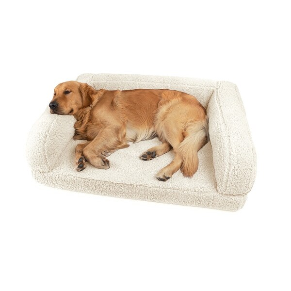 Sherry Kline Sherpa Couch 3-Sides Bumper Dog Bed - On Sale Sherry Kline Sherpa Couch 3-Sides Bumper Dog Bed - On Sale