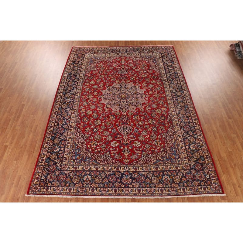 Traditional Najafabad Persian Vintage Rug Handmade Wool Carpet - 9'10"x 13'5"