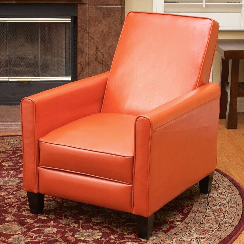 Pushback Recliner Chair, Fax Leather Armchair Push Back Accent Chair for Living Room, Home Theater Single Sofa Club Chair