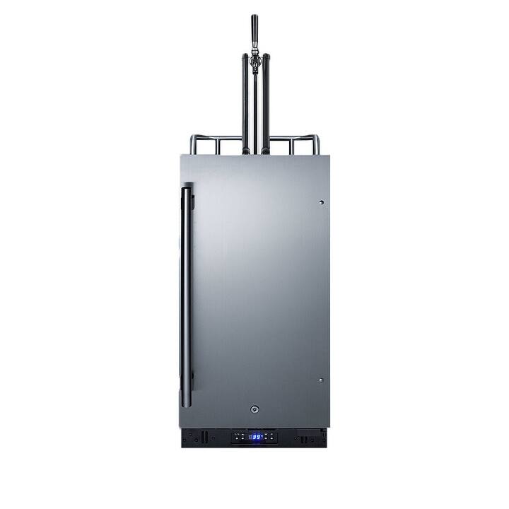 Summit 15 Inch Wide 2.9 Cu. Ft. Built-In or Free Standing Single Tap - Stainless Steel / Black