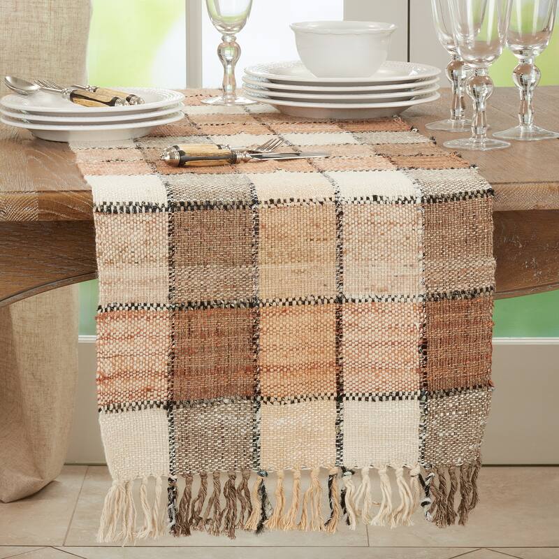 Table Runner With Checkered Design