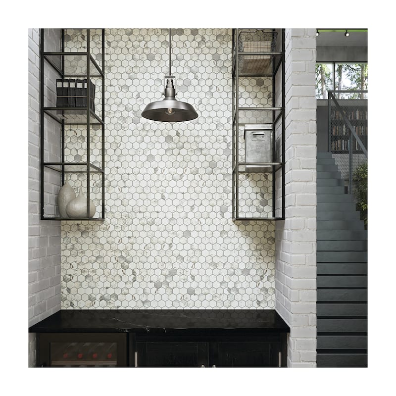 Daltile Raine 2" Hexagon Honed Natural Stone Mosaic Tile (Set of 10) (9.60 SQFT Per Carton)