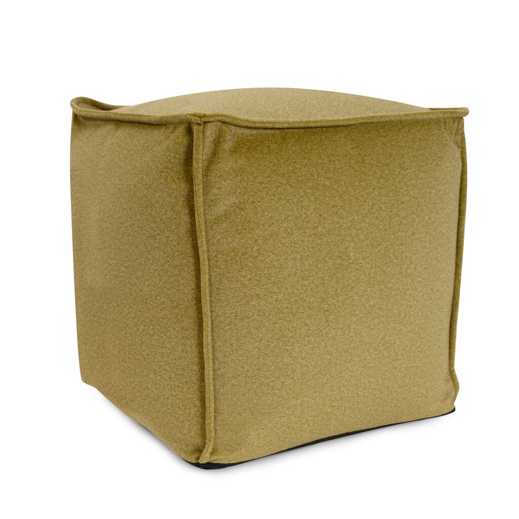 Qiviut Green Square Pouf