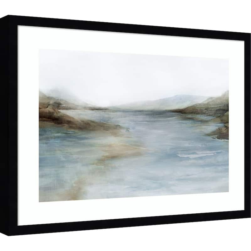 Misty River Through Quiet Hills by Ian C Wood Framed Wall Art Print