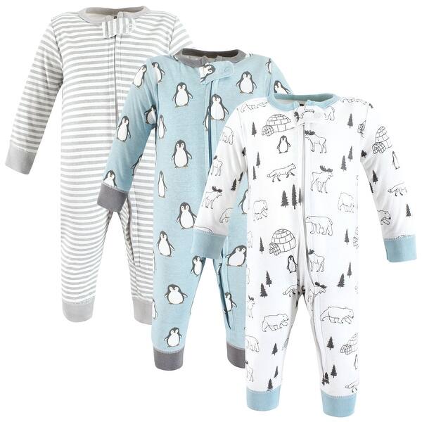 slide 1 of 1, Hudson Baby Cotton Sleep and Play, Penguin 0-3 Months - Penguin