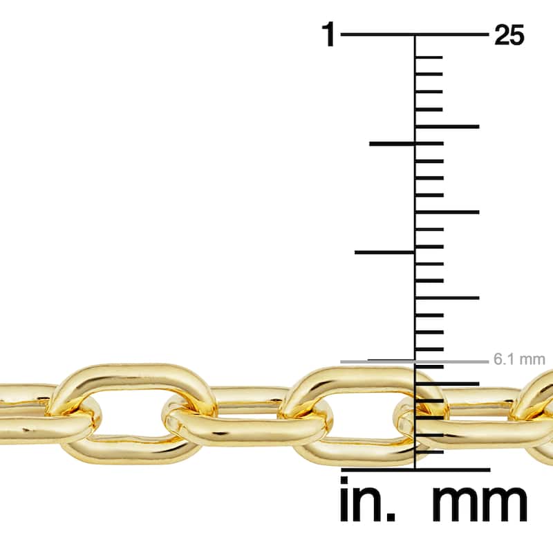 Solid 14k Yellow Gold Filled 6.1 mm Parallel Cable Link Chain Necklace for Men and Women