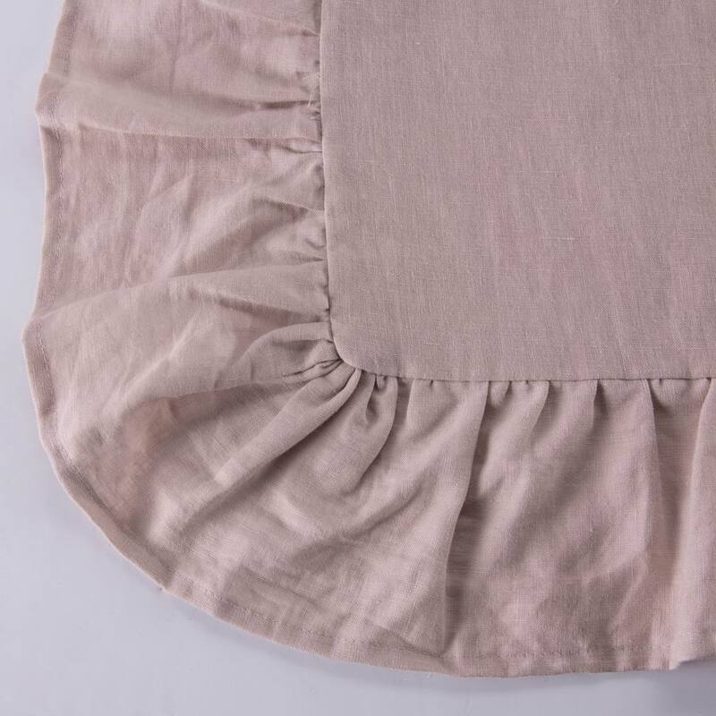 WHOLINENS Washed French Linen Euro Pillow Shams 26x26 Inches