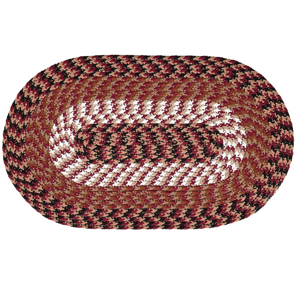 Better Trends Alpine Braid Collection Durable Indoor Area Utility Rug 100% Polypropylene in Vibrant Colors.