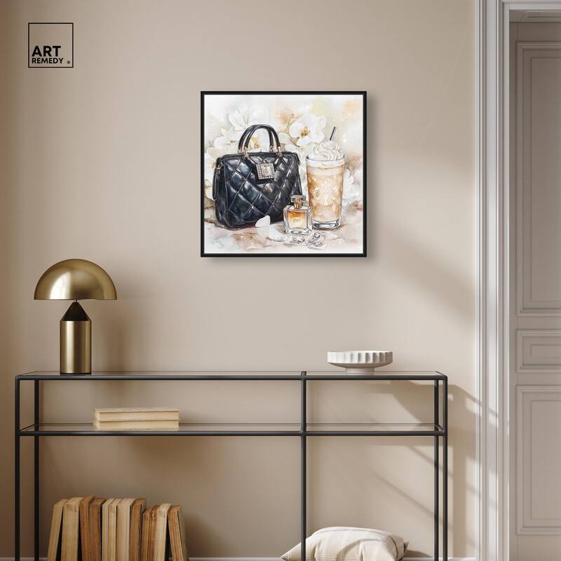 Trinkets and White Floral Canvas by Art Remedy