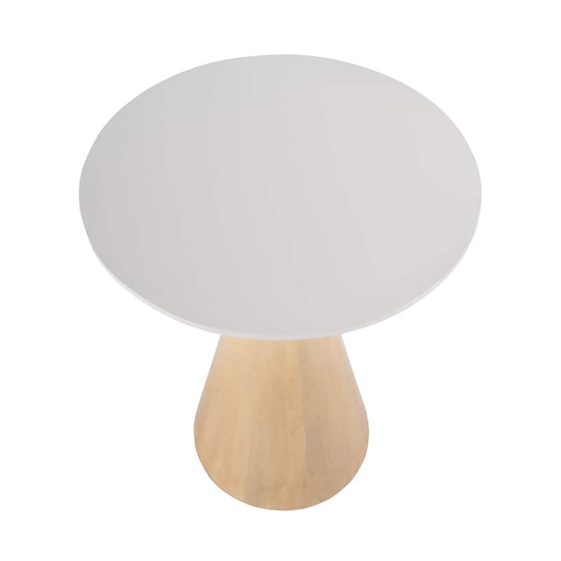 Via 20 in. W Round Solid Wood Side Table