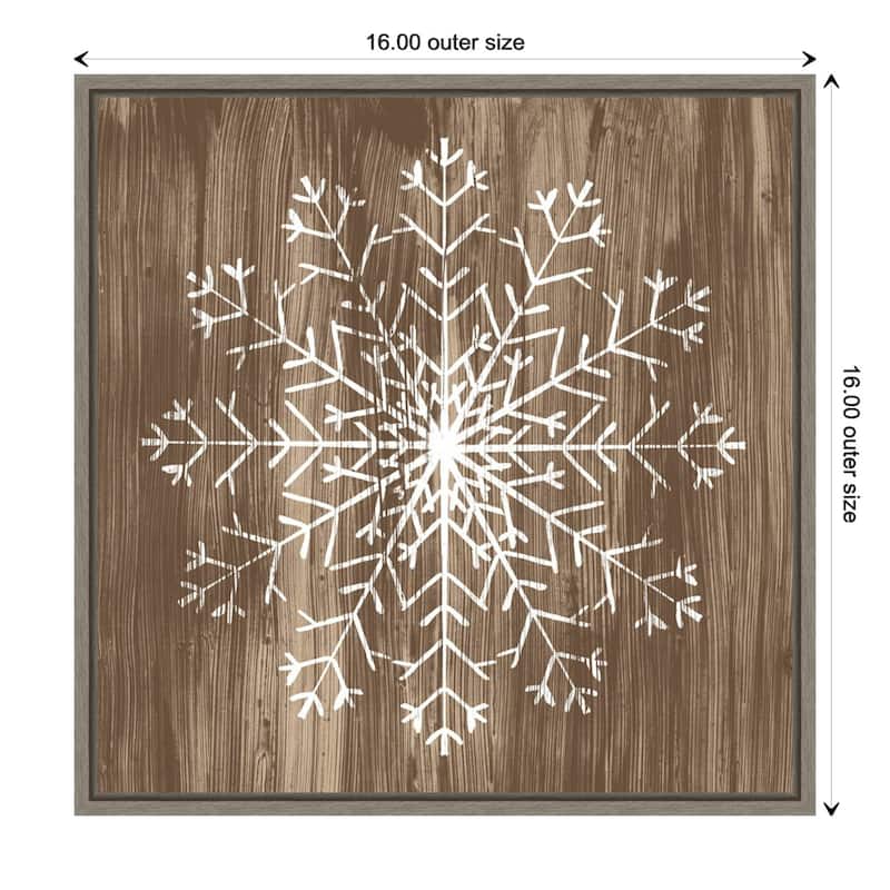 Barnwood Wonderland III (Snowflake), June Erica Vess Framed Canvas Art
