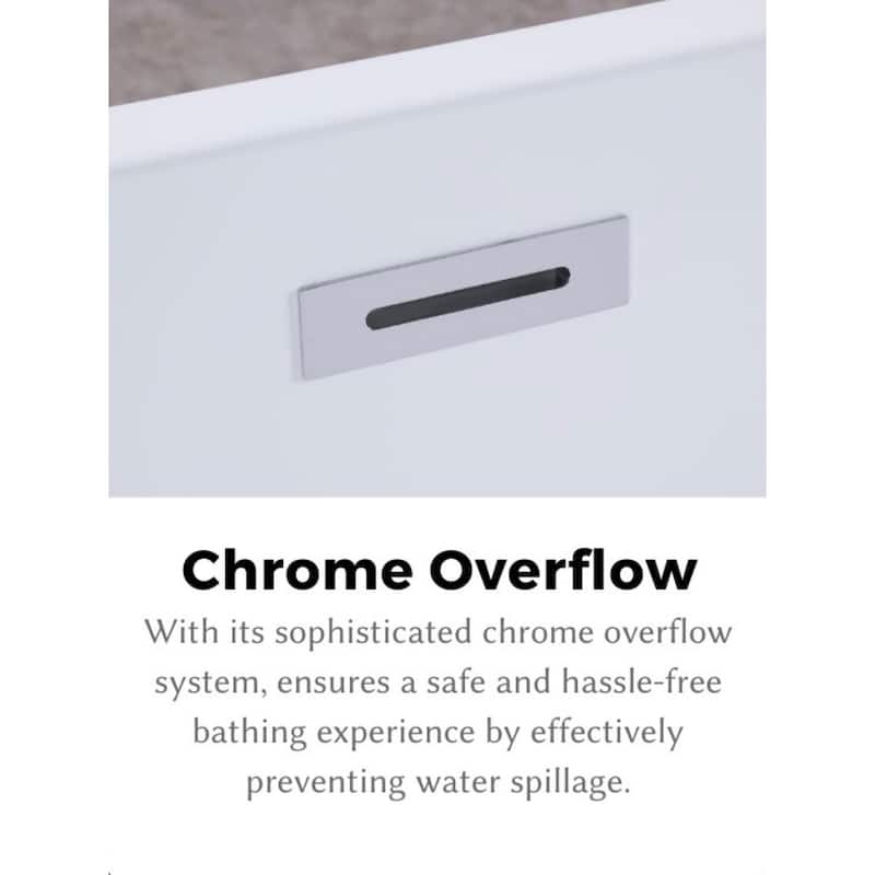 67 in. Luxury Freestanding Acrylic Soaking Spa Tub, Modern Flatbottom Oval Design in White