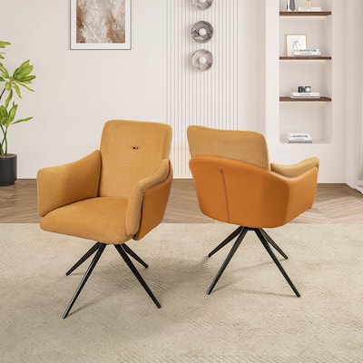 360° Swivel Home Office and Dining Chairs Set of 2,Metal Base,Comfortable for Living Room,Bedroom,Study,and Dining Room