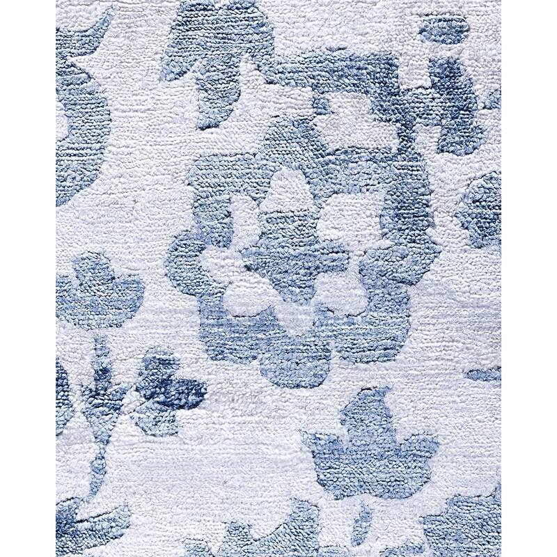 Modern One-of-a-Kind Hand-Knotted Area Rug, Blue - 9' 2" x 12' 1"