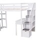 preview thumbnail 10 of 55, Twin size Loft Bed with Storage Drawers ,Desk and Stairs, Wooden Loft Bed with Shelves, No box spring required- White