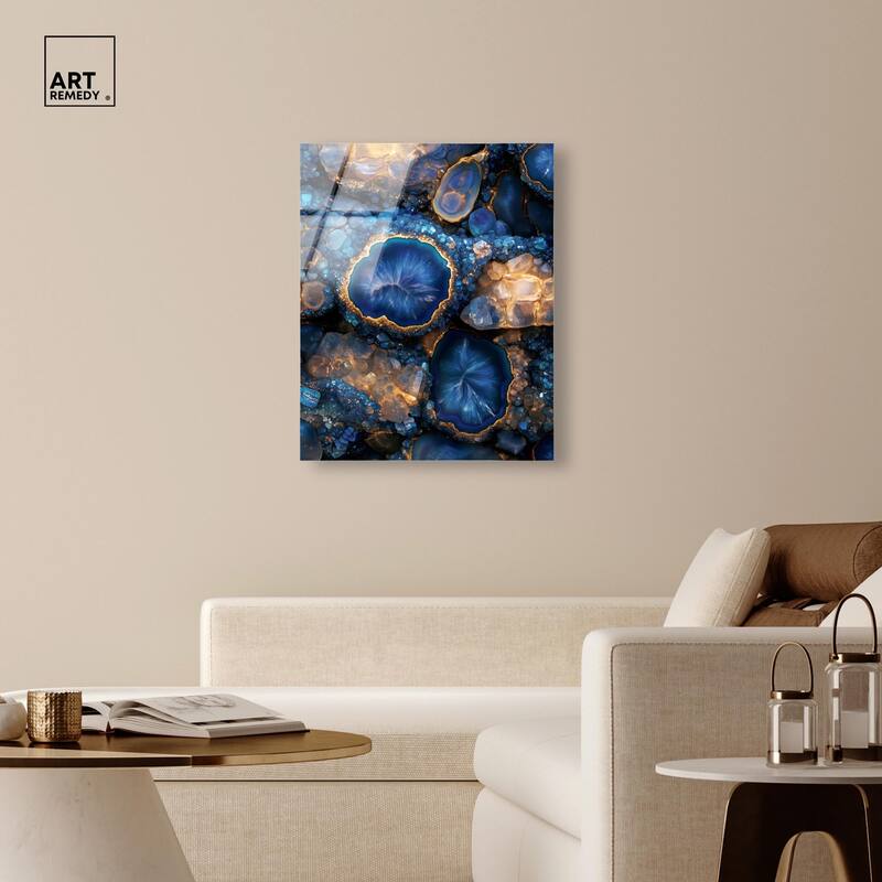 Oceanic Gold Sparkle Acrylic by Art Remedy, Ready to Hang