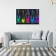 preview thumbnail 34 of 64, Luminous Party Champagne, Colorful Party Bubbles Modern Black Canvas Wall Art Print for Dining Room
