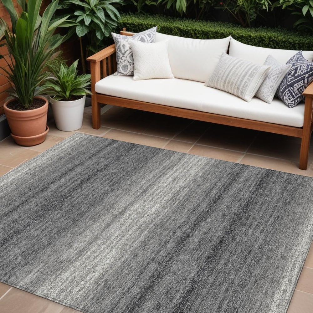 HomeRoots Abstract Transitional Rectangle Outdoor Rug