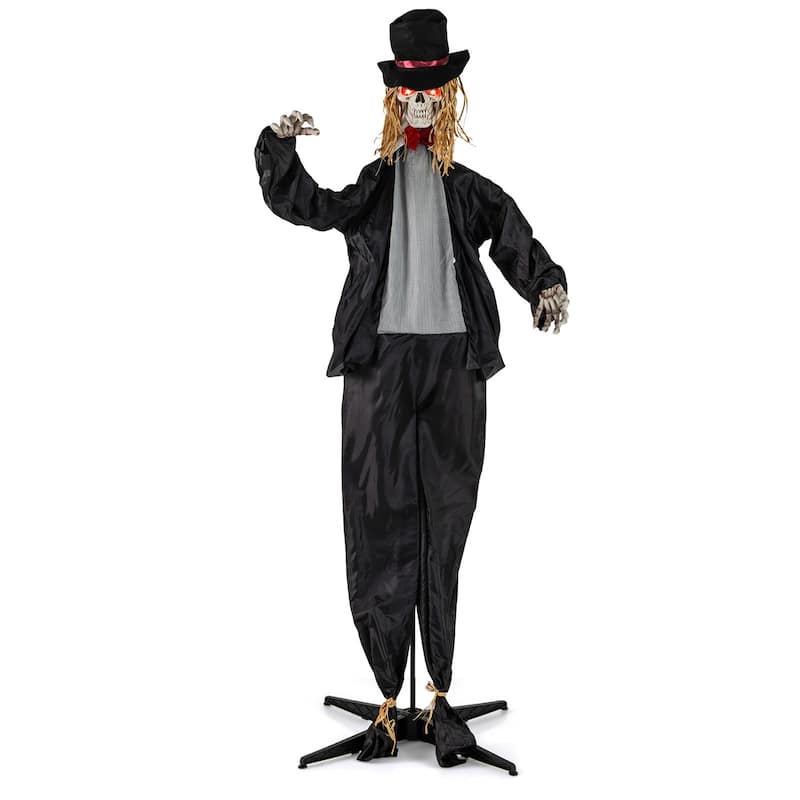 Black Metal Fabric 7.2ft Standing Halloween Animatronic Groom