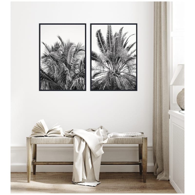 Kate and Laurel Palms No. 13 & No.15 2 Piece Framed Canvas Wall Art Set by Alicia Bock