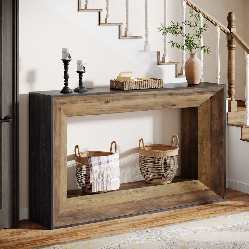 2-tier Farmhouse Console Sofa Table for Entryway Living Room