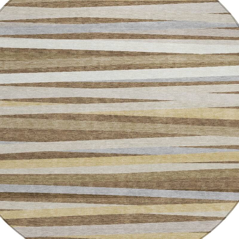 HomeRoots Striped Transitional Rectangle Outdoor Rug